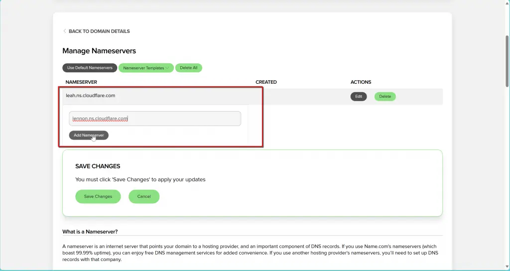 name.com add name server