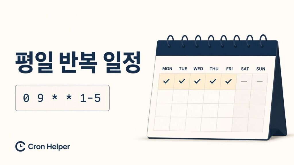 평일마다 실행할 작업, Cron 표현식을 외우기 전에 확인할 것 2 평일마다 실행할 작업, Cron 표현식을 외우기 전에 확인할 것 — Cron Helper 개념 그림